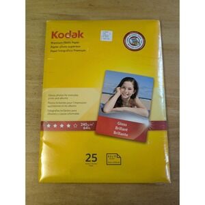 Kodak Premium Photo Paper Glossy 8.5 x 11 in 25 Sheets New Epson Brother Lexmark